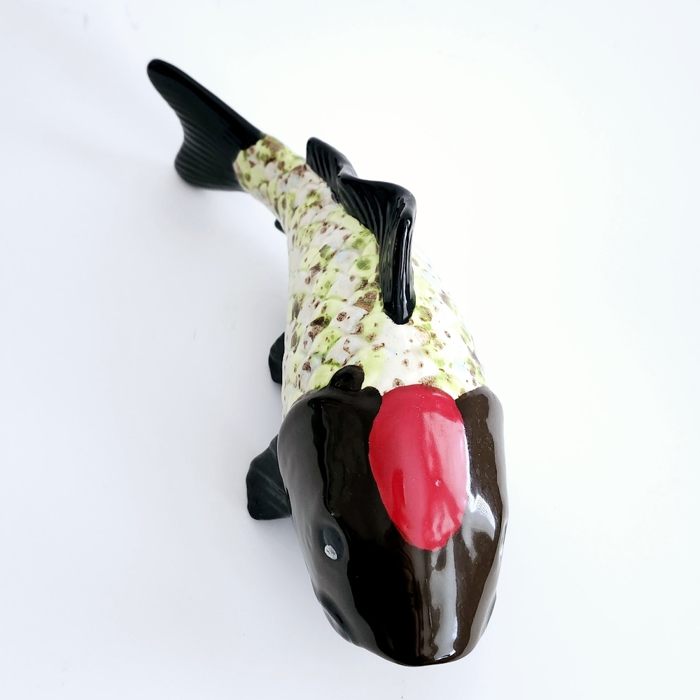 Vintage 1970s Large Ceramic Koi Fish Figure, Table decor, Shelf Decor